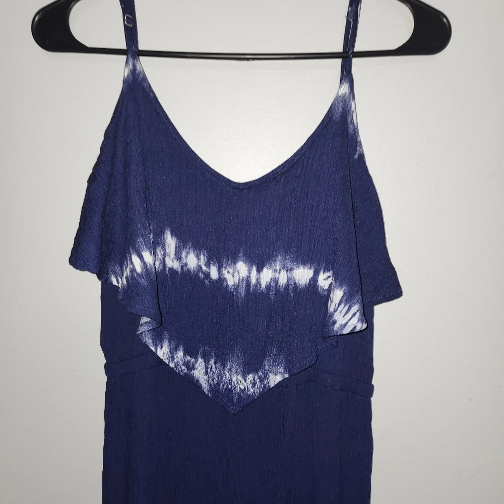Mudd women's maxi tie dye dress size M blue and white